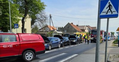 Kolizja drogowa w Sadkach